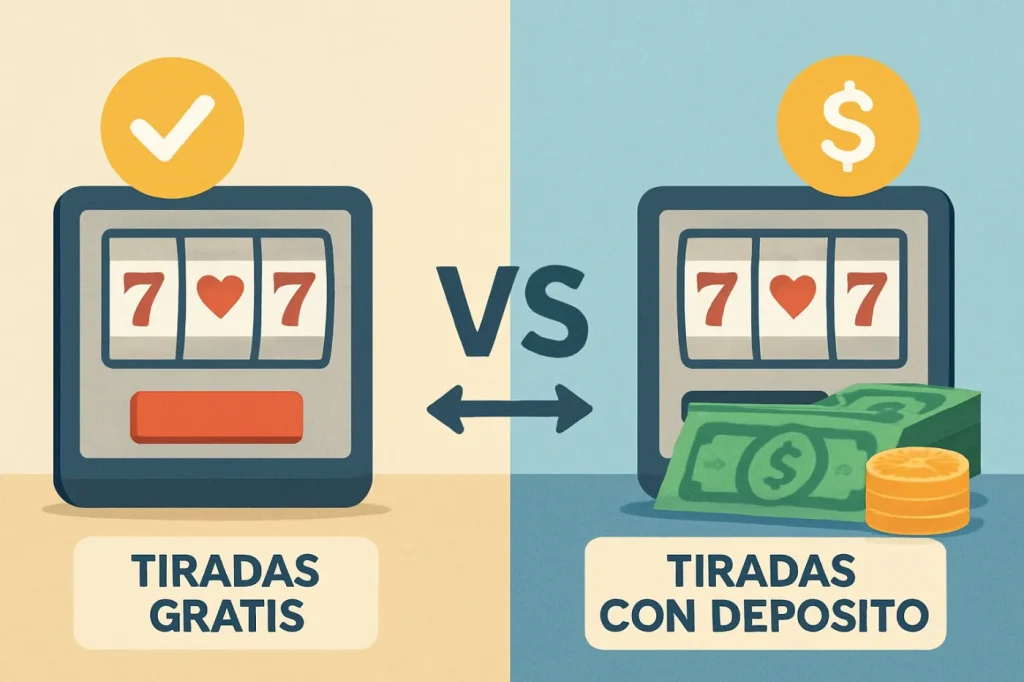 Tiradas gratis sin depósito vs tiradas con depósito: cuál te