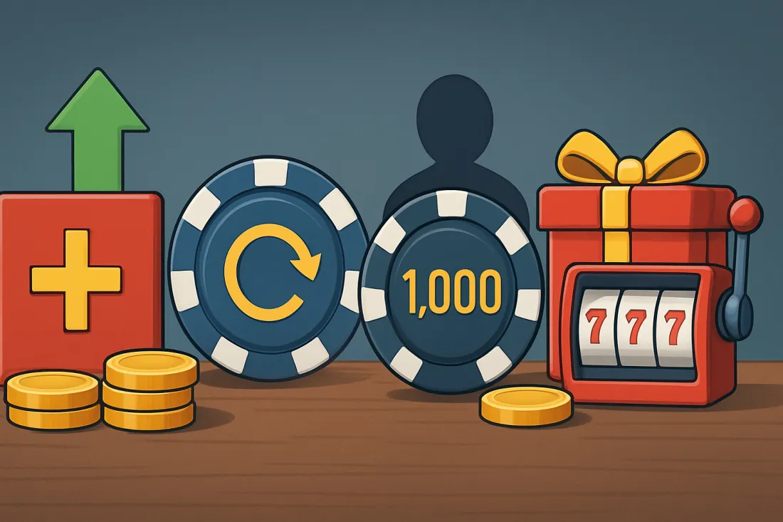 Tipos de bono de depósito casino online: comparación visual de opciones