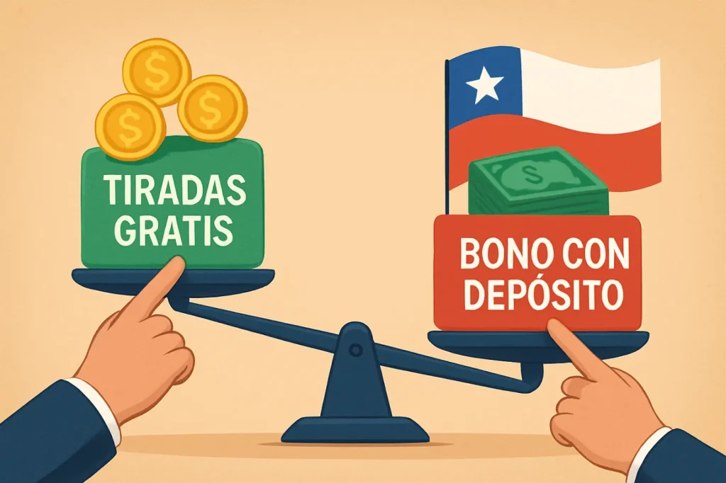 Tiradas gratis sin depósito o bono con depósito en Chile