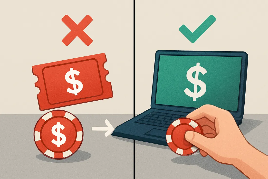 Cuándo conviene rechazar un bono con rollover: comparación visual de opciones
