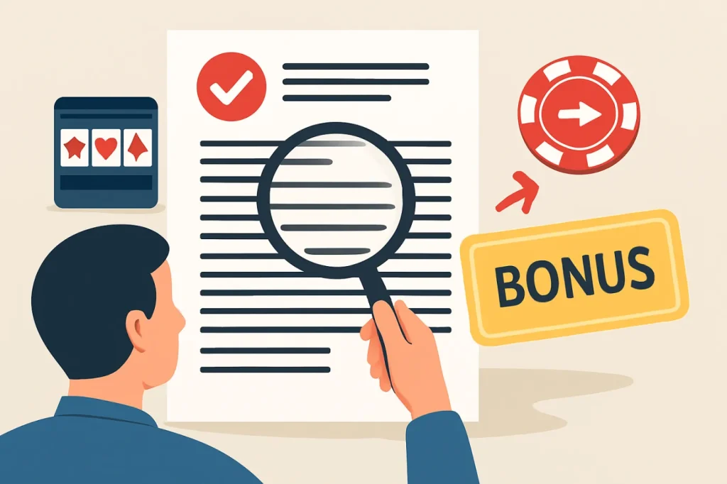 Cómo leer términos y condiciones de bonos de casino